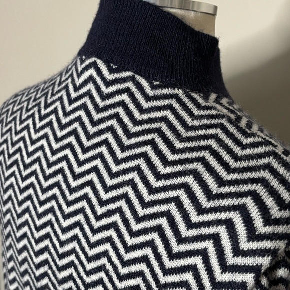 J. Crew Button-detail Mockneck Sweater in Herringbone, XS - Picture 10 of 15